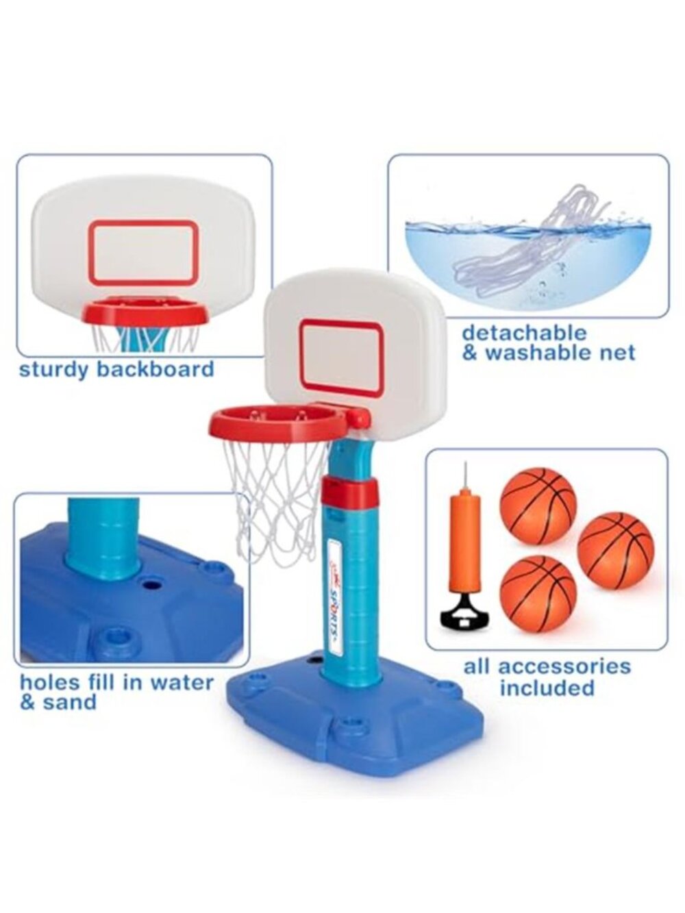 Basketball Hoop Indoor Outdoor Toys for Toddlers 1-3, Kids Basketball Hoop - Picture 4 of 6